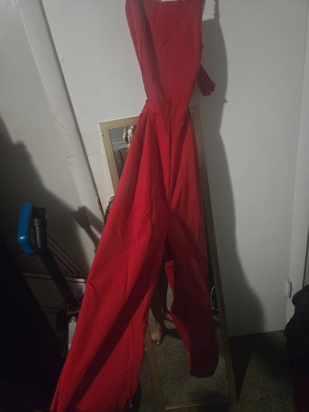 Red Wide-Leg Jumpsuit